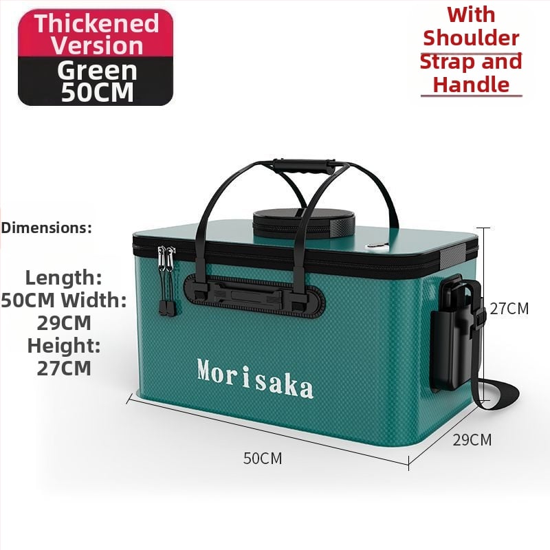 Saliekams EVA zivju aizsardzības spainis dzīviem zivīm, caurspīdīga makšķerēšanas kārba ar rokturi