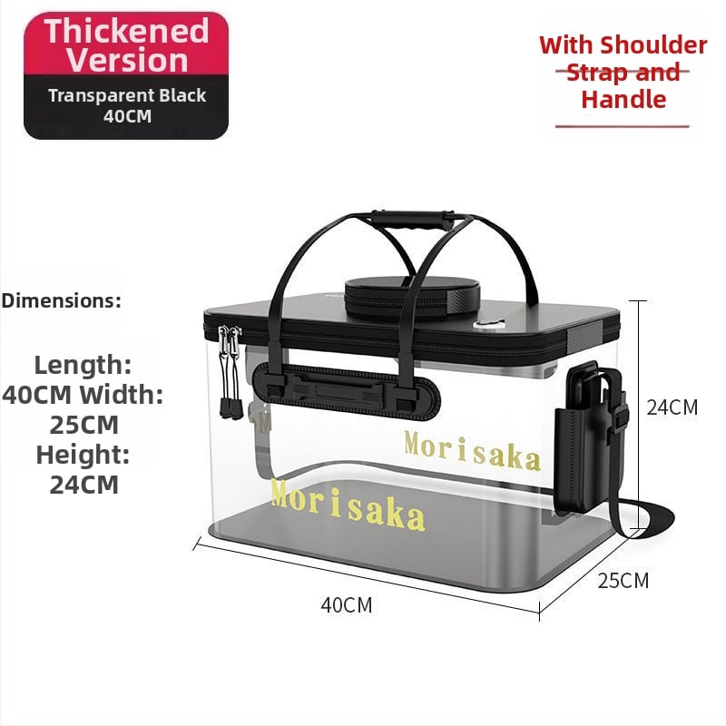 Saliekams EVA zivju aizsardzības spainis dzīviem zivīm, caurspīdīga makšķerēšanas kārba ar rokturi