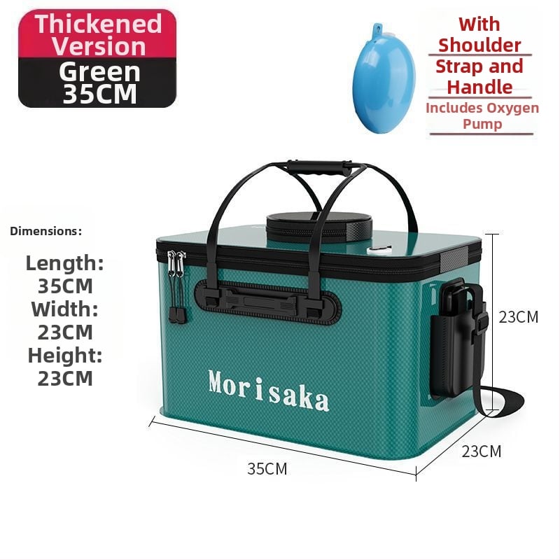 Saliekams EVA zivju aizsardzības spainis dzīviem zivīm, caurspīdīga makšķerēšanas kārba ar rokturi