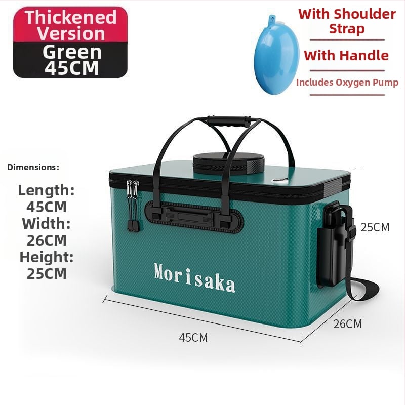 Saliekams EVA zivju aizsardzības spainis dzīviem zivīm, caurspīdīga makšķerēšanas kārba ar rokturi