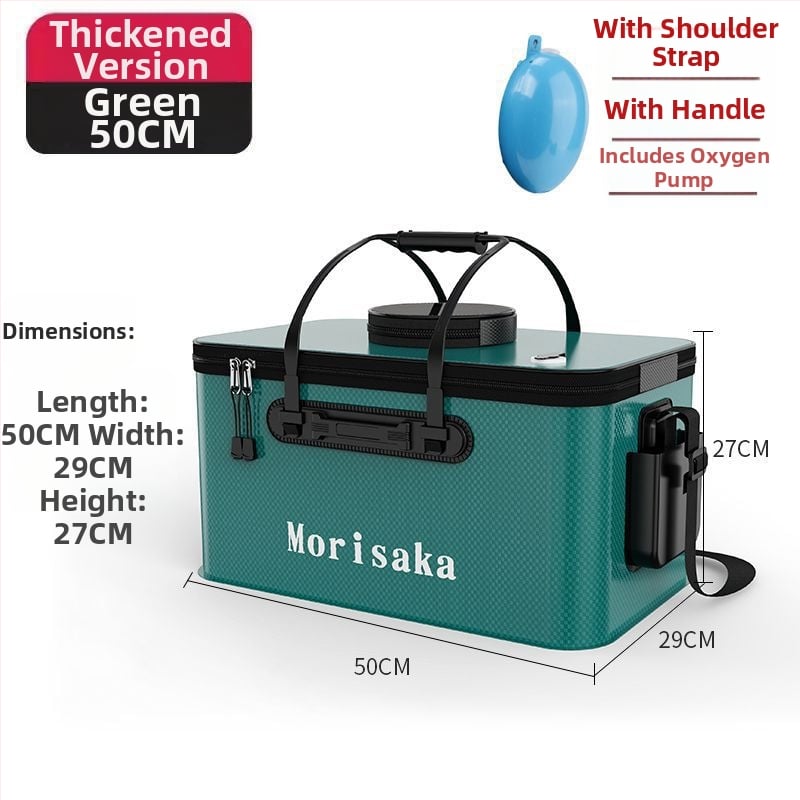 Saliekams EVA zivju aizsardzības spainis dzīviem zivīm, caurspīdīga makšķerēšanas kārba ar rokturi