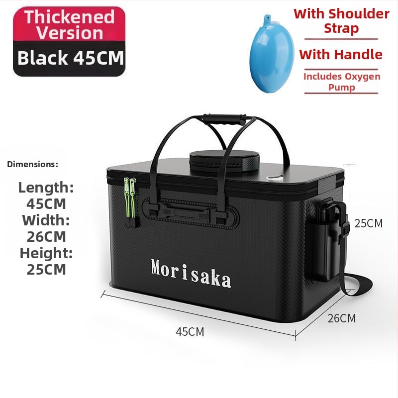 Saliekams EVA zivju aizsardzības spainis dzīviem zivīm, caurspīdīga makšķerēšanas kārba ar rokturi