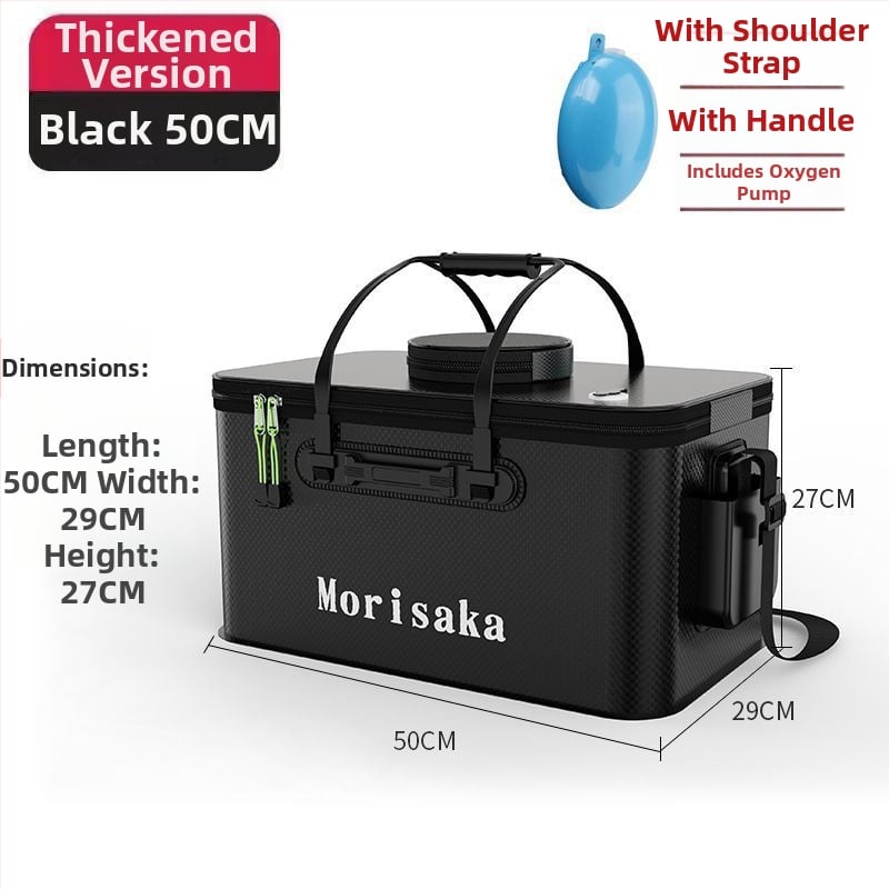 Saliekams EVA zivju aizsardzības spainis dzīviem zivīm, caurspīdīga makšķerēšanas kārba ar rokturi