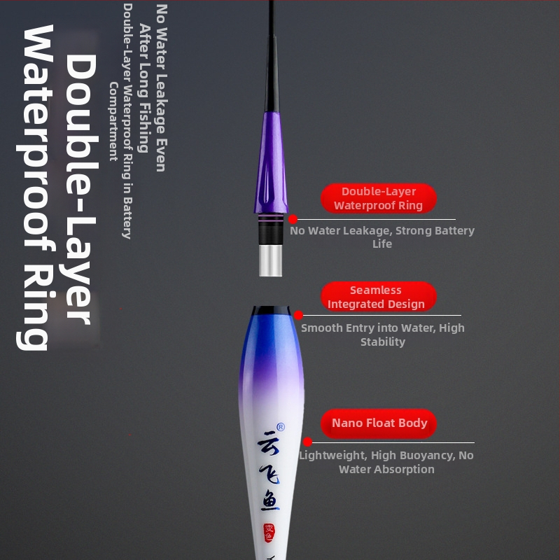 Електронен комплект за риболовни поплавъци – цифров поплавък с батерия и нощно осветление (Марка: Yunfei fish; Материал: пластмаса; Категория: риболовни поплавъци)