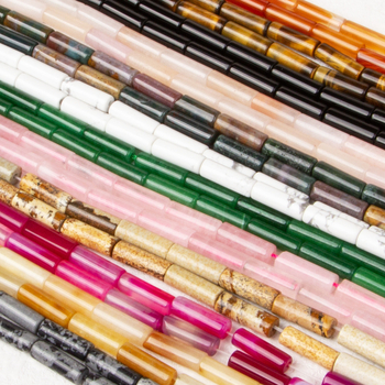 Αξεσουάρ κοσμημάτων — κυλινδρικές χάντρες από αχάτη, φυσική επεξεργασία, διασκορπισμένες χάντρες