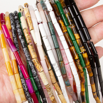 Αξεσουάρ κοσμημάτων — κυλινδρικές χάντρες από αχάτη, φυσική επεξεργασία, διασκορπισμένες χάντρες