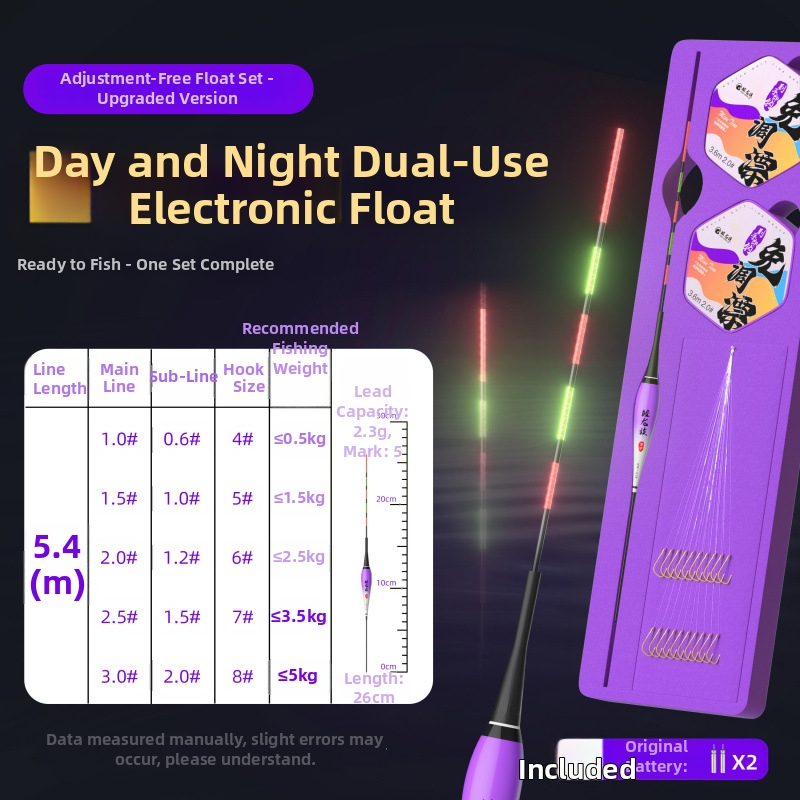 Sub-linijos rinkinys su iš anksto surišta linija, dvigubais kabliukas, žvejybos plūdė, automatinis gylio nustatymas