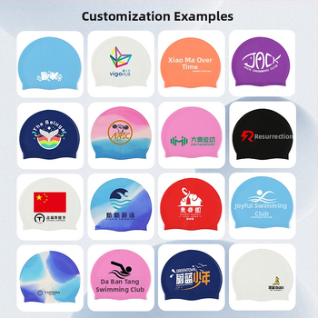 Silikona plūšanas cepure ar ūdensnecaurlaidīgu ausu aizsardzību, krāsu saskaņošanas raksts, piemērota pieaugušajiem, gatava privātās etiķetes izmantošanai