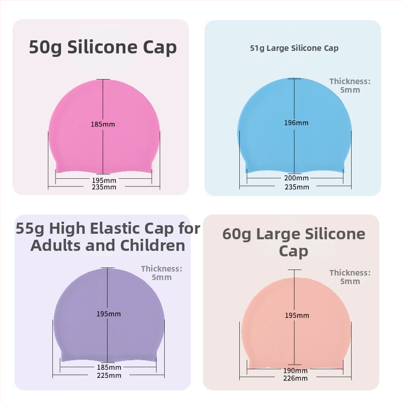 Силиконова шапка за плуване с водоустойчива защита на ушите, дизайн със цветово съответствие, за възрастни, готова за частно етикетиране