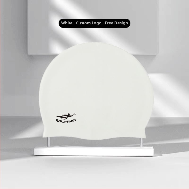 Silikona plūšanas cepure ar ūdensnecaurlaidīgu ausu aizsardzību, krāsu saskaņošanas raksts, piemērota pieaugušajiem, gatava privātās etiķetes izmantošanai