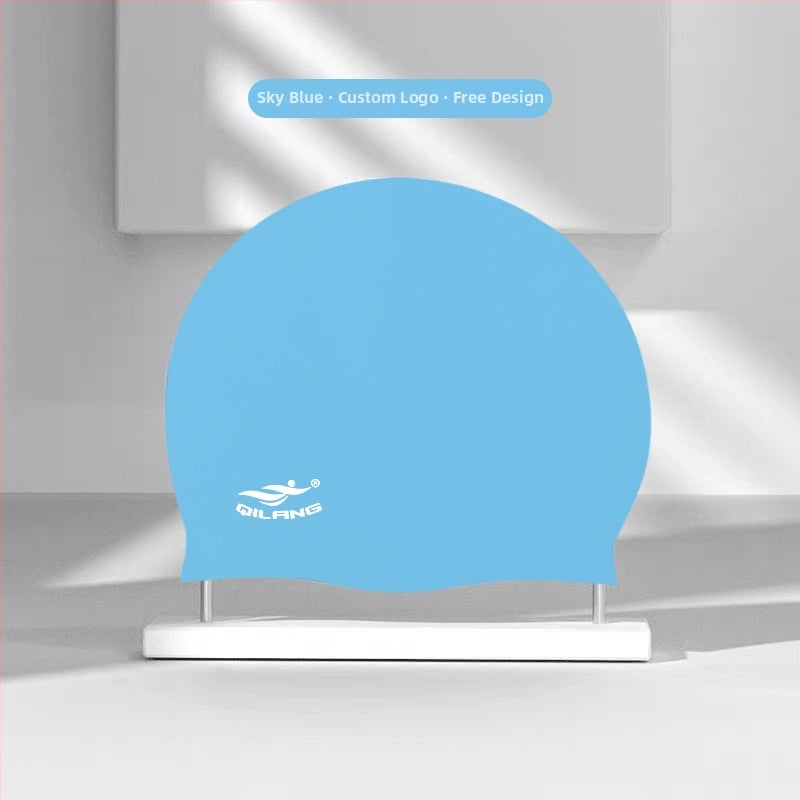 Silikona plūšanas cepure ar ūdensnecaurlaidīgu ausu aizsardzību, krāsu saskaņošanas raksts, piemērota pieaugušajiem, gatava privātās etiķetes izmantošanai