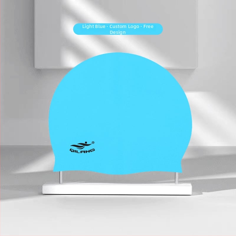 Silikona plūšanas cepure ar ūdensnecaurlaidīgu ausu aizsardzību, krāsu saskaņošanas raksts, piemērota pieaugušajiem, gatava privātās etiķetes izmantošanai