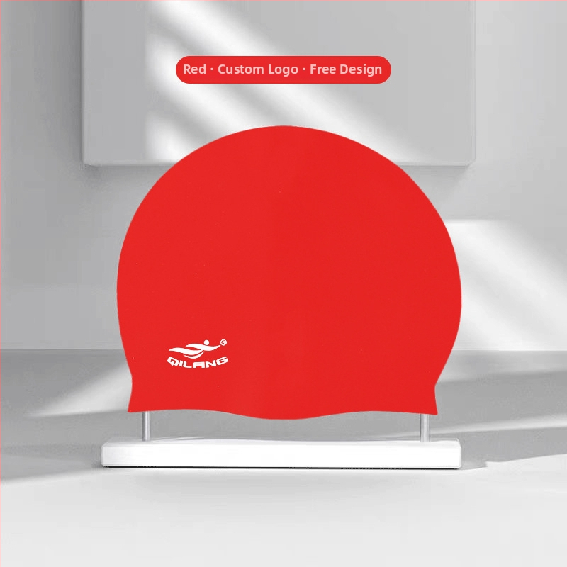 Silikona plūšanas cepure ar ūdensnecaurlaidīgu ausu aizsardzību, krāsu saskaņošanas raksts, piemērota pieaugušajiem, gatava privātās etiķetes izmantošanai