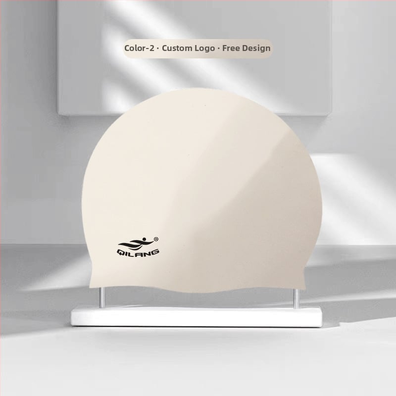 Silikona plūšanas cepure ar ūdensnecaurlaidīgu ausu aizsardzību, krāsu saskaņošanas raksts, piemērota pieaugušajiem, gatava privātās etiķetes izmantošanai