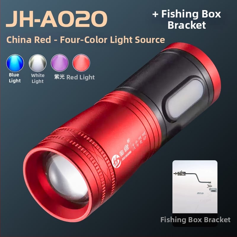 Φακός ψαρέματος LED με ζουμ, αναφορτιζόμενος, τέσσερις LED πηγές φωτισμού, αδιάβροχος, εμβέλεια 500 m