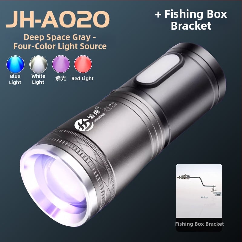 Φακός ψαρέματος LED με ζουμ, αναφορτιζόμενος, τέσσερις LED πηγές φωτισμού, αδιάβροχος, εμβέλεια 500 m