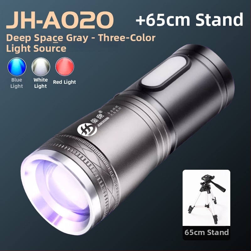 Φακός ψαρέματος LED με ζουμ, αναφορτιζόμενος, τέσσερις LED πηγές φωτισμού, αδιάβροχος, εμβέλεια 500 m