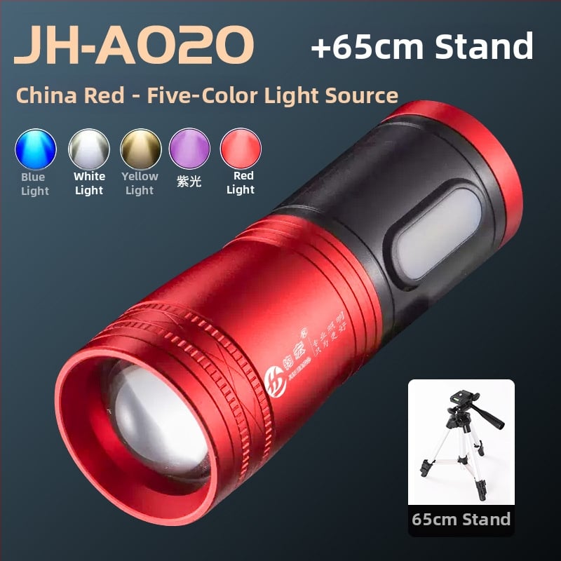 Φακός ψαρέματος LED με ζουμ, αναφορτιζόμενος, τέσσερις LED πηγές φωτισμού, αδιάβροχος, εμβέλεια 500 m