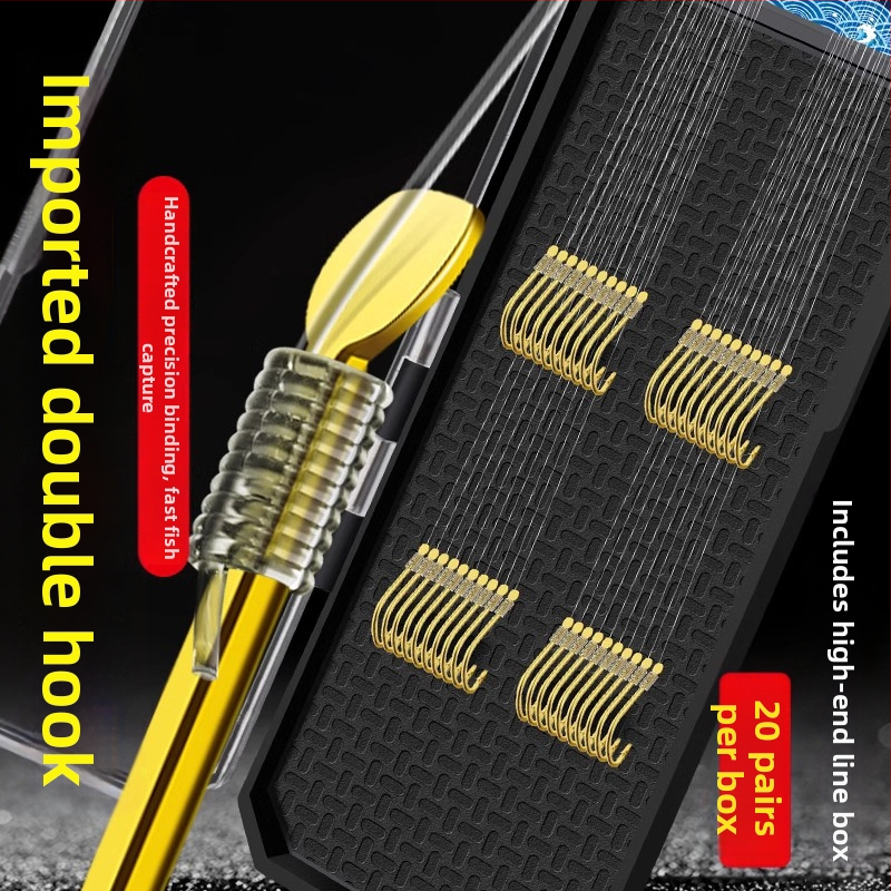 Dviejų kabliukų Esany sleeve su anti-surišimu, komplektas 1000 vnt., žvejybai rezervuare ir tvenkinyje