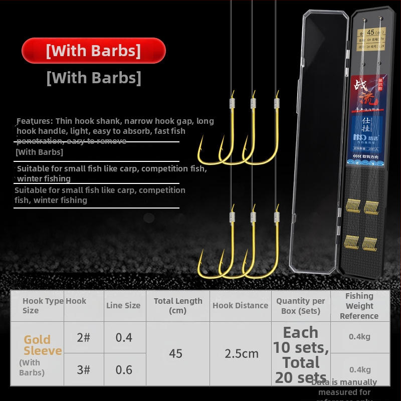 Dviejų kabliukų Esany sleeve su anti-surišimu, komplektas 1000 vnt., žvejybai rezervuare ir tvenkinyje