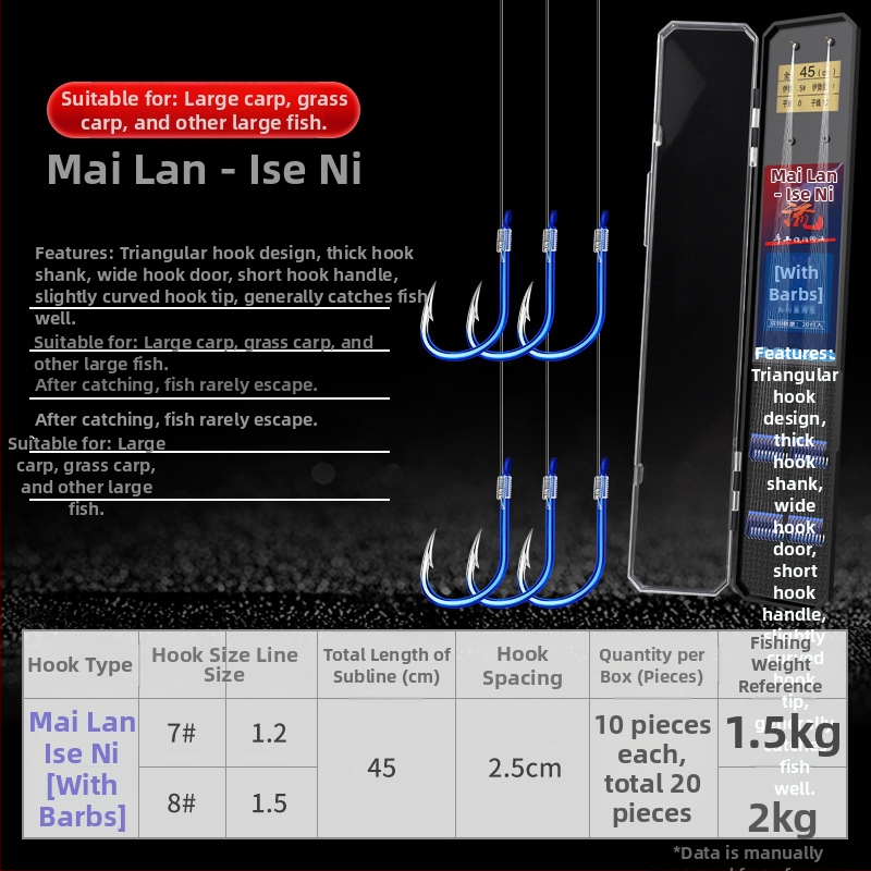 Dviejų kabliukų Esany sleeve su anti-surišimu, komplektas 1000 vnt., žvejybai rezervuare ir tvenkinyje