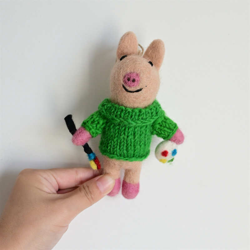 Rankų darbo vilnos filco pakabukas kuprinei – pudelis jauniklis, mažų gyvūnėlių raštas, saldus ir šaltas stilius, asmeninė tendencija, 2025 ruduo