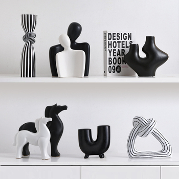 Porcelaninis ornamentas | Modernus minimalistinis stilius, abstraktus dryžių dizainas | Prekės ženklas Hehan