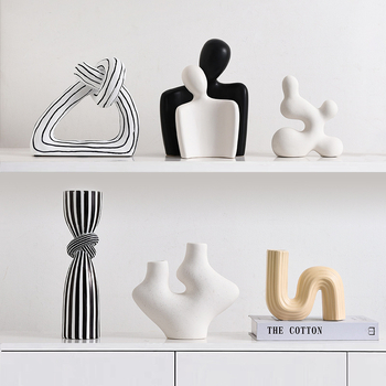 Porcelaninis ornamentas | Modernus minimalistinis stilius, abstraktus dryžių dizainas | Prekės ženklas Hehan