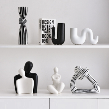 Porcelaninis ornamentas | Modernus minimalistinis stilius, abstraktus dryžių dizainas | Prekės ženklas Hehan