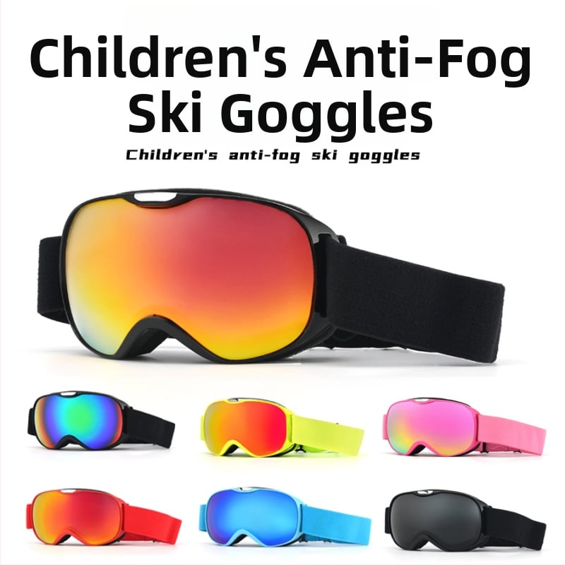 Vaikų sferiniai slidinėjimo akiniai, dviejų sluoksnių TPU/PC, prieš migą, vėjo atsparūs, akių apsauga