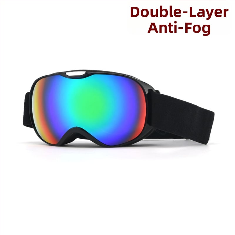 Vaikų sferiniai slidinėjimo akiniai, dviejų sluoksnių TPU/PC, prieš migą, vėjo atsparūs, akių apsauga