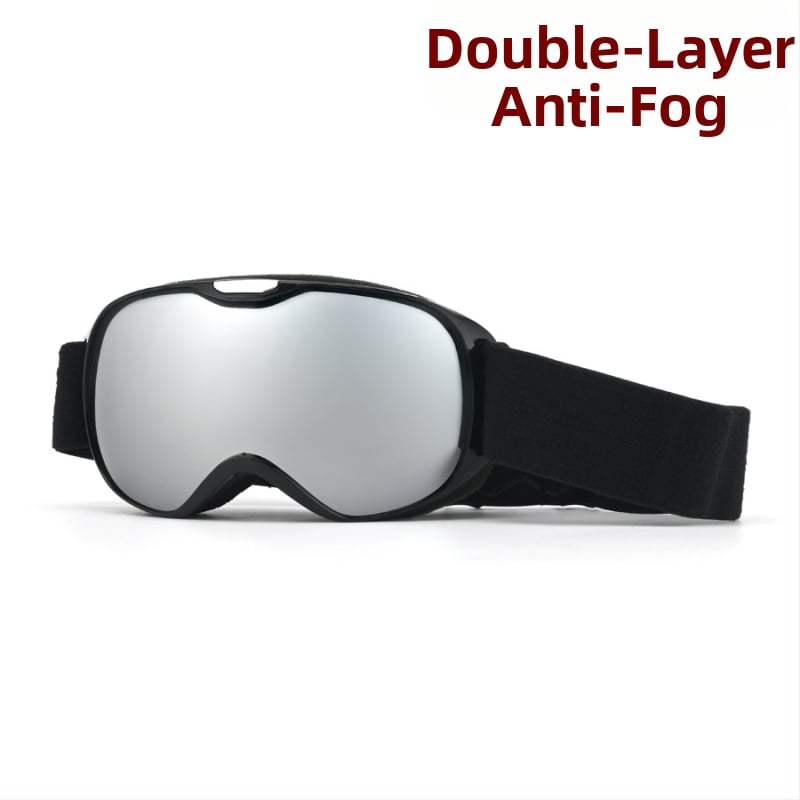 Vaikų sferiniai slidinėjimo akiniai, dviejų sluoksnių TPU/PC, prieš migą, vėjo atsparūs, akių apsauga