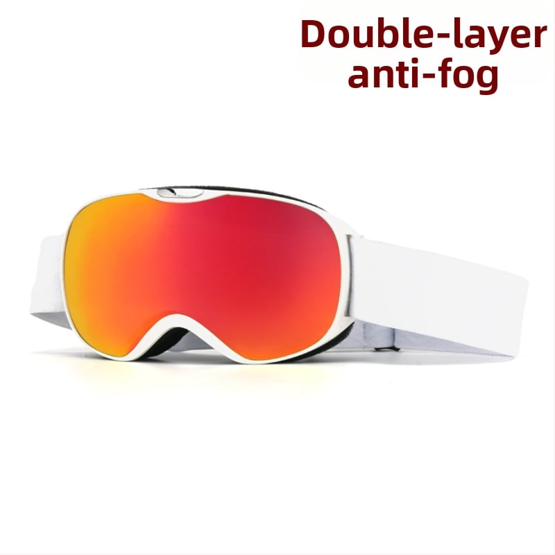 Vaikų sferiniai slidinėjimo akiniai, dviejų sluoksnių TPU/PC, prieš migą, vėjo atsparūs, akių apsauga