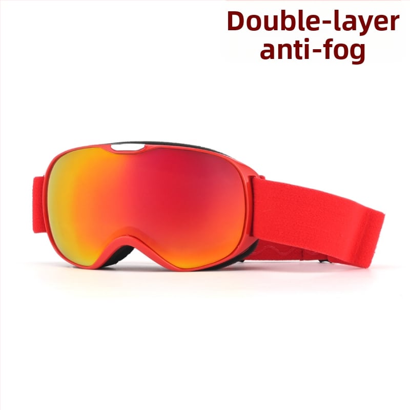 Vaikų sferiniai slidinėjimo akiniai, dviejų sluoksnių TPU/PC, prieš migą, vėjo atsparūs, akių apsauga