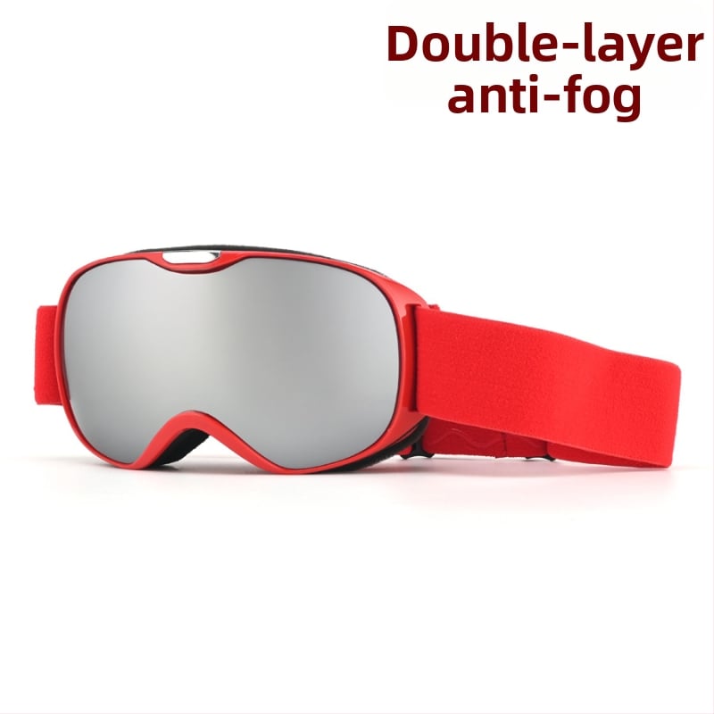 Vaikų sferiniai slidinėjimo akiniai, dviejų sluoksnių TPU/PC, prieš migą, vėjo atsparūs, akių apsauga