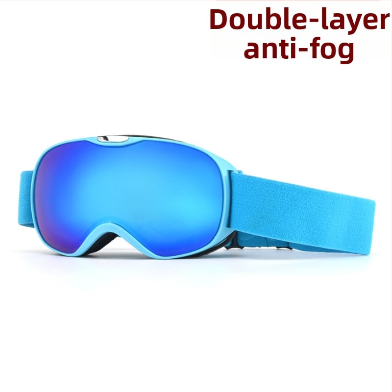 Vaikų sferiniai slidinėjimo akiniai, dviejų sluoksnių TPU/PC, prieš migą, vėjo atsparūs, akių apsauga