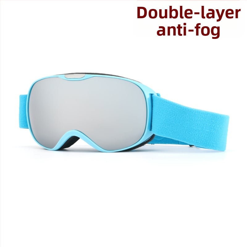 Vaikų sferiniai slidinėjimo akiniai, dviejų sluoksnių TPU/PC, prieš migą, vėjo atsparūs, akių apsauga