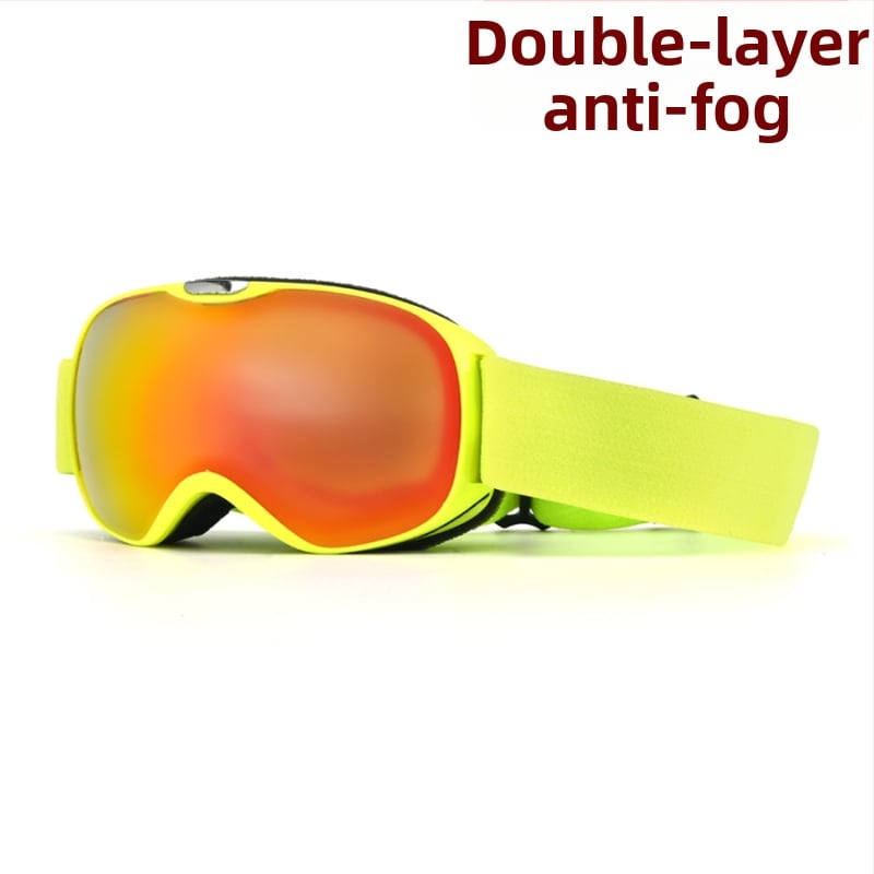 Vaikų sferiniai slidinėjimo akiniai, dviejų sluoksnių TPU/PC, prieš migą, vėjo atsparūs, akių apsauga