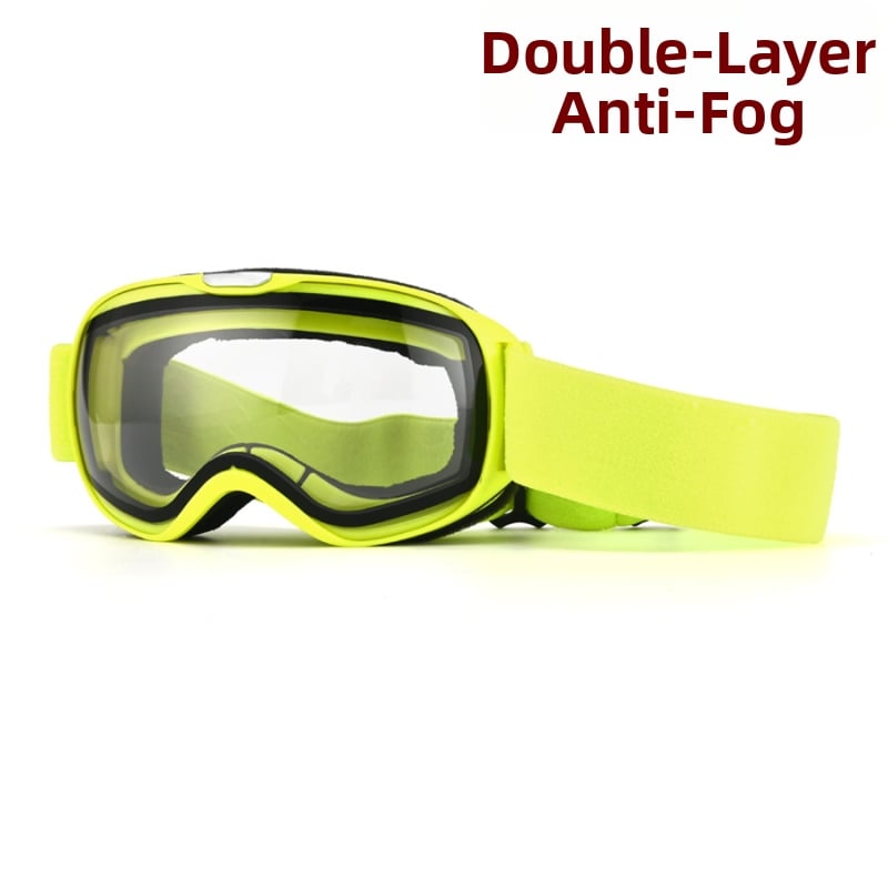 Vaikų sferiniai slidinėjimo akiniai, dviejų sluoksnių TPU/PC, prieš migą, vėjo atsparūs, akių apsauga