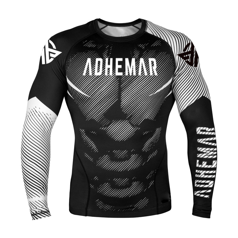 Ilgos rankovės treniravimo viršus bokso ir Muay Thai sanda, suaugusiems, unisex, Lycra audinys su 85% poliesterio įdėklu