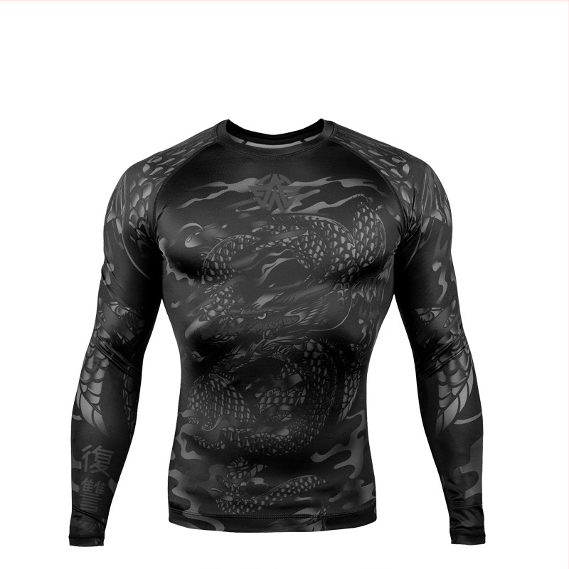 Ilgos rankovės treniravimo viršus bokso ir Muay Thai sanda, suaugusiems, unisex, Lycra audinys su 85% poliesterio įdėklu