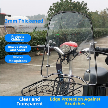 Priekinis stiklas elektrinėms transporto priemonėms, motociklams ir triratėms – modelis df-001