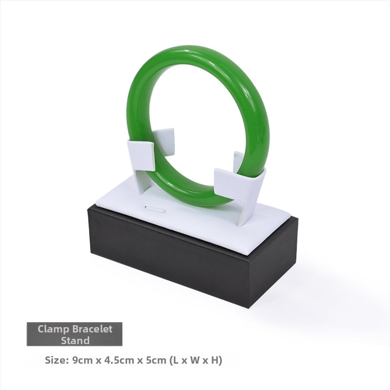 Juveelide kuvamisalust käevõrudele, kahekordne riiul, metallkonstruktsioon, nahkkattega korpus, süstimise vormimine