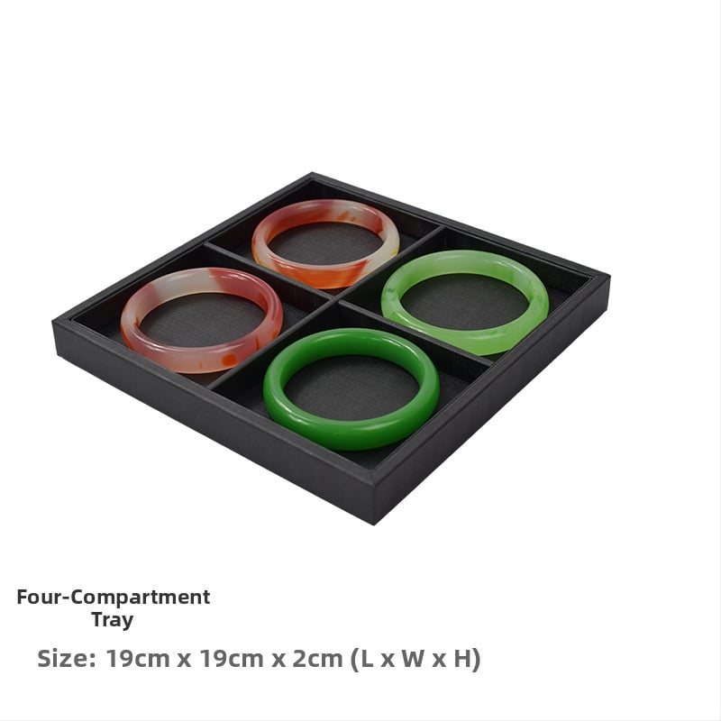 Juveelide kuvamisalust käevõrudele, kahekordne riiul, metallkonstruktsioon, nahkkattega korpus, süstimise vormimine