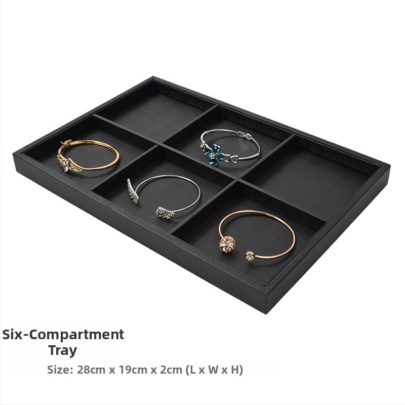 Juveelide kuvamisalust käevõrudele, kahekordne riiul, metallkonstruktsioon, nahkkattega korpus, süstimise vormimine