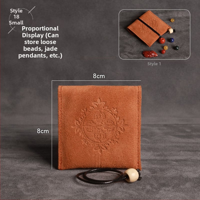 Nahast juveelide kott etnilise stiiliga – helmeste ja jade käevõru hoiukott, Hedon