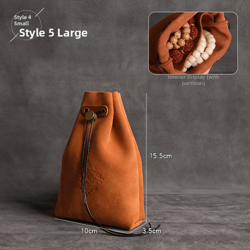 Nahast juveelide kott etnilise stiiliga – helmeste ja jade käevõru hoiukott, Hedon