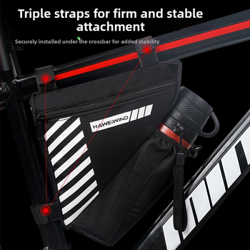 Велосипедна чанта с преден държач за вода, чанта върху горна тръба над седло и триъгълна чанта за инструменти — марка Powerful merchant; Без подплата; Категория: Чанта за велосипед