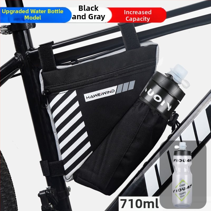 Велосипедна чанта с преден държач за вода, чанта върху горна тръба над седло и триъгълна чанта за инструменти — марка Powerful merchant; Без подплата; Категория: Чанта за велосипед