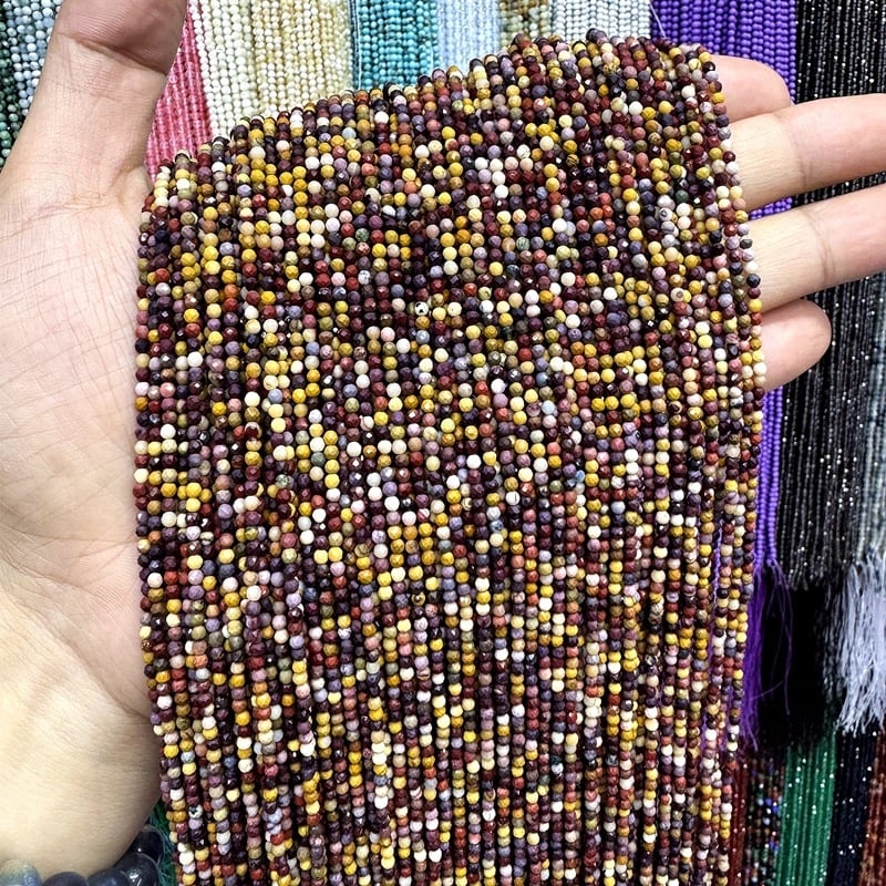 Χάντρες για κέντημα, φυσικός λίθος, χαραγμένη επιφάνεια, στρογγυλές χάντρες, μοτίβο φυσικού λίθου